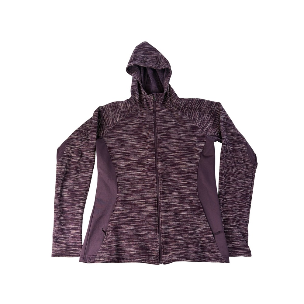 Columbia Fleece Hoodie Womens L Optic Got It Full Zip Thumbhole Jacket Purple